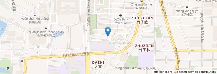 Mapa de ubicacion de 祥方麵店 en 臺灣, 新北市, 臺北市, 中山區.