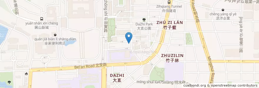 Mapa de ubicacion de 大直肉圓 en 타이완, 신베이 시, 타이베이시, 중산 구.