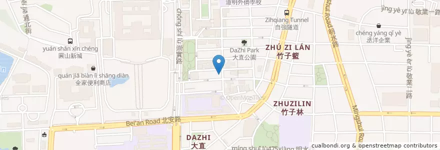 Mapa de ubicacion de 大家樂魷魚羹 en Taiwan, Nuova Taipei, Taipei, Distretto Di Zhongshan.