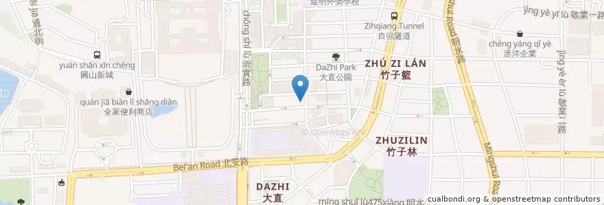 Mapa de ubicacion de 丁家樓 en تایوان, 新北市, تایپه, 中山區.