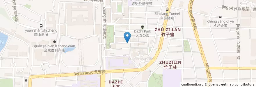 Mapa de ubicacion de 將軍食堂 en 台湾, 新北市, 台北市, 中山区.
