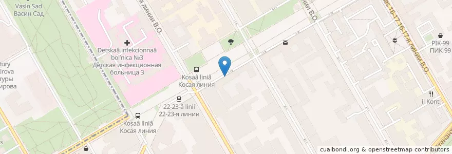 Mapa de ubicacion de Зачет en Russia, Northwestern Federal District, Leningrad Oblast, Saint Petersburg, Василеостровский Район.