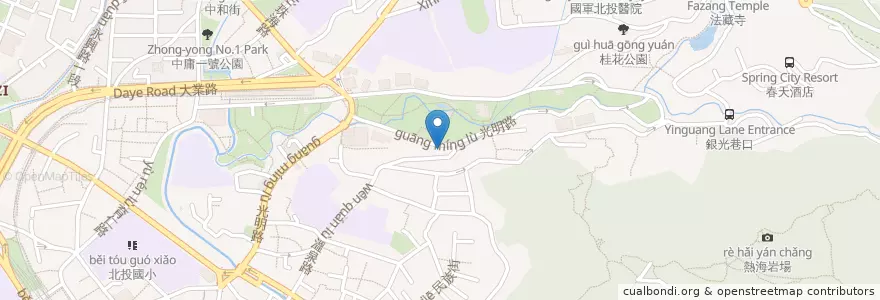 Mapa de ubicacion de 春乃家洋食館 en تایوان, 新北市, تایپه, 北投區.