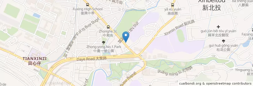 Mapa de ubicacion de 火鍋世家 en Taiwan, 新北市, Taipé, 北投區.