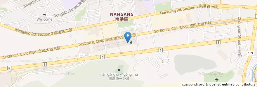 Mapa de ubicacion de 讚岐製麵所 en Taiwán, Nuevo Taipéi, Taipéi, 南港區.