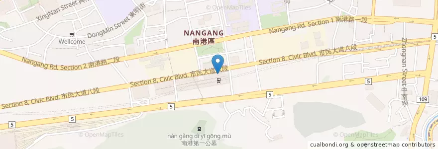 Mapa de ubicacion de 丸龜製麵 en Taiwan, Nuova Taipei, Taipei, Distretto Di Nangang.