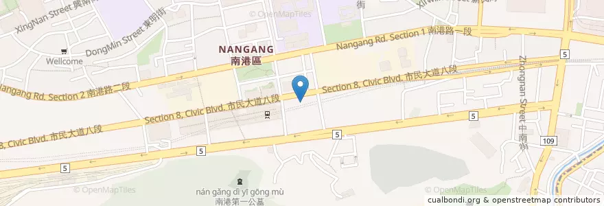 Mapa de ubicacion de 甩尾卡丁車主題式餐廳 en 타이완, 신베이 시, 타이베이시, 난강 구.