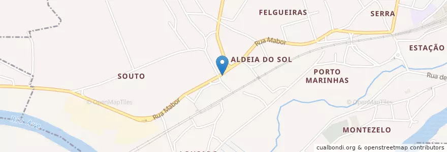 Mapa de ubicacion de Café Ribeiro en Portugal, Norte, Braga, Ave, Lousado.