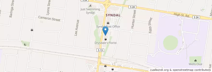 Mapa de ubicacion de Syndal's Hot Stuff en オーストラリア, ビクトリア, City Of Monash.