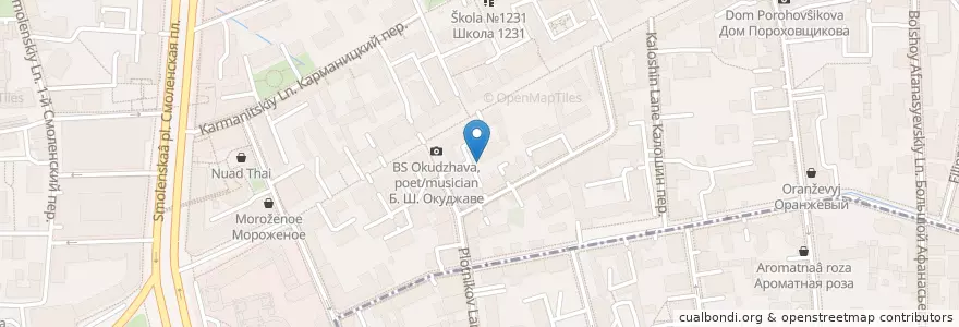 Mapa de ubicacion de Соколовский en Russie, District Fédéral Central, Moscou, Центральный Административный Округ, Район Арбат.