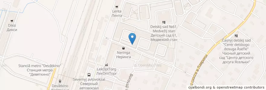 Mapa de ubicacion de Евро food en Russland, Föderationskreis Nordwest, Oblast Leningrad, Всеволожский Район, Муринское Городское Поселение.