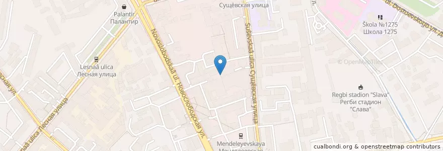 Mapa de ubicacion de Сон Менделеева en Rússia, Distrito Federal Central, Москва, Центральный Административный Округ, Тверской Район.