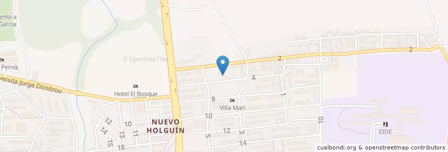 Mapa de ubicacion de ESBU Oscar Ortiz Dominguez en Küba, Holguín, Holguín.