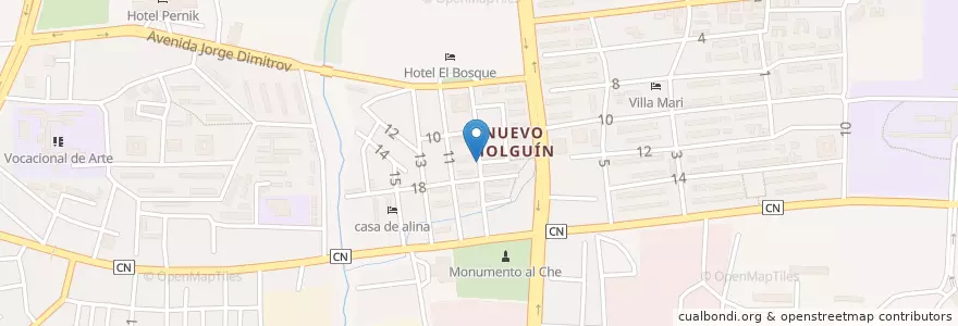 Mapa de ubicacion de Estanquillo en Куба, Ольгин, Holguín.