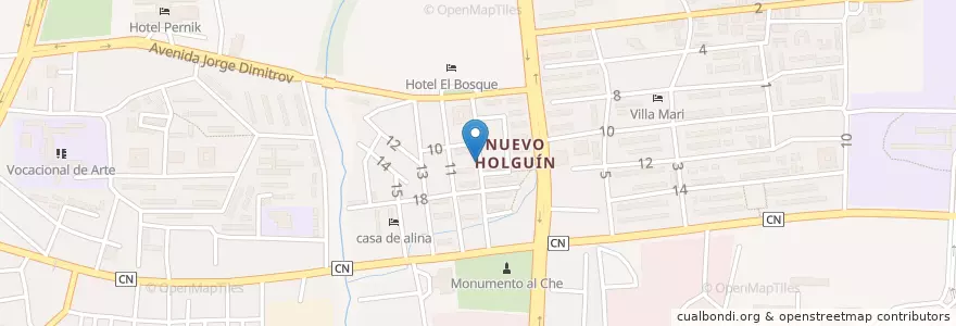 Mapa de ubicacion de Merendero en Kuba, Holguín, Holguín.