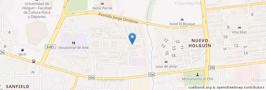 Mapa de ubicacion de S/I Dalquis Sanchez Pupo en キューバ, Holguín, Holguín.