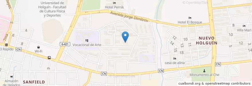 Mapa de ubicacion de CI Amiguitos de la Paz en Küba, Holguín, Holguín.
