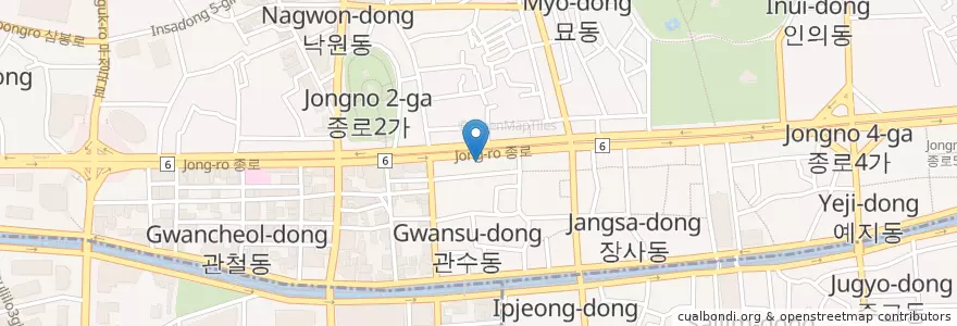 Mapa de ubicacion de 미소야 en Corea Del Sud, Seul, 종로1·2·3·4가동.