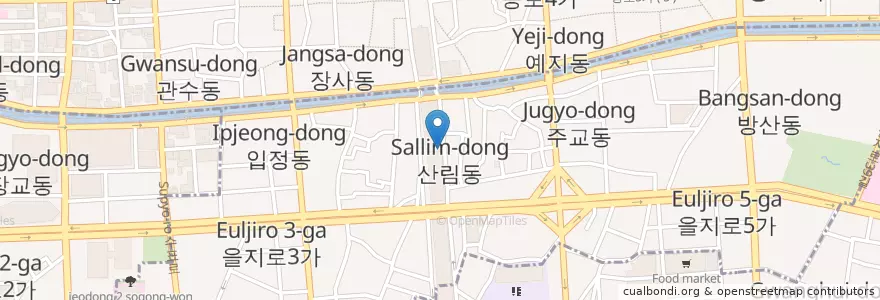 Mapa de ubicacion de 이멜다분식 en 대한민국, 서울, 을지로동.