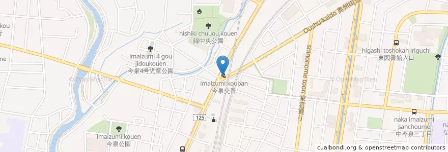 Mapa de ubicacion de 今泉交番 en اليابان, 栃木県, 宇都宮市.