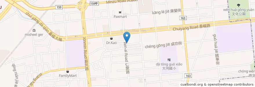 Mapa de ubicacion de 阿溪火雞肉飯 en 臺灣, 臺灣省, 嘉義市, 嘉義縣, 西區.