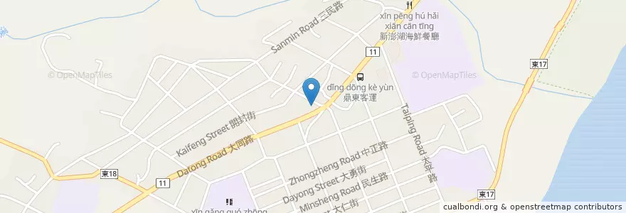 Mapa de ubicacion de 卡滋爾鬼頭刀特色美食 en تایوان, 臺灣省, 臺東縣, 成功鎮.