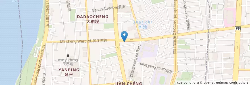 Mapa de ubicacion de 霸味薑母鴨民生西店 en Taiwan, New Taipei, Taipei, Datong District.