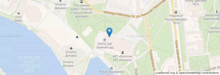 Mapa de ubicacion de Кулинария Космос en ロシア, ウラル連邦管区, スヴェルドロフスク州, エカテリンブルク管区.