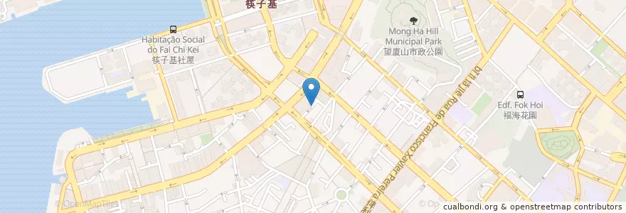 Mapa de ubicacion de 紅街市牛雜檔 en China, Macau, Guangdong, Macau, 珠海市, 香洲区, 花地瑪堂區 Nossa Senhora De Fátima.