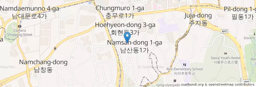 Mapa de ubicacion de Mangave cafe en Corea Del Sud, Seul, 중구, 명동.
