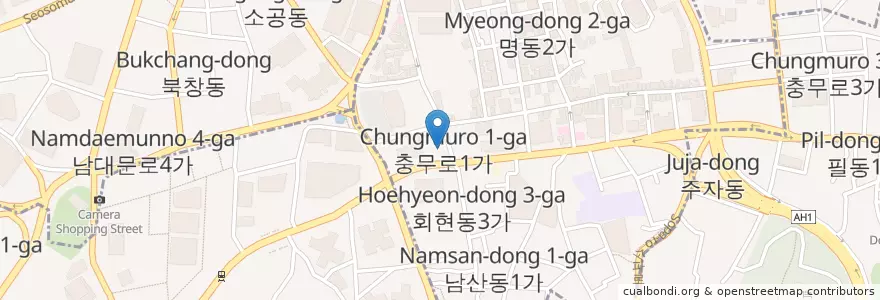 Mapa de ubicacion de Ediya Coffee en Güney Kore, Seul, 중구, 명동.