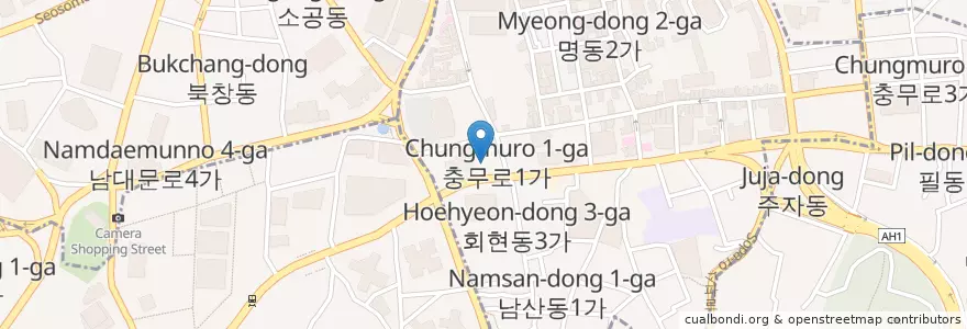 Mapa de ubicacion de Starbucks en 韩国/南韓, 首尔, 中區, 明洞.