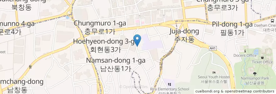 Mapa de ubicacion de 둘둘치킨 en Corée Du Sud, Séoul, 중구, 명동.