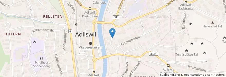 Mapa de ubicacion de Dr. Manuel Faissler en Suíça, Zurique, Bezirk Horgen, Adliswil.
