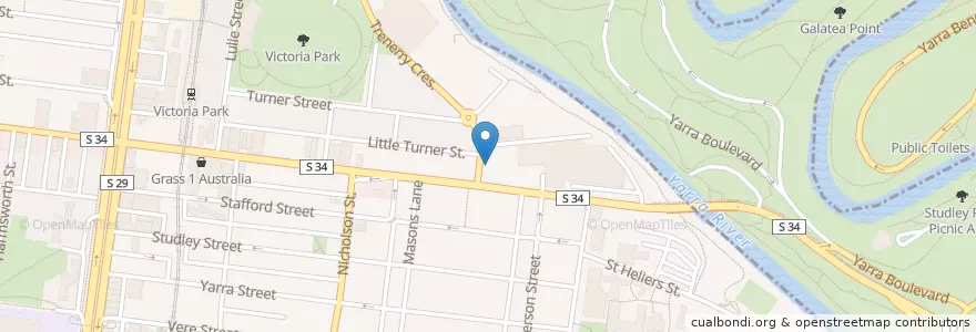 Mapa de ubicacion de Trennery Cafe en Australia, Victoria, City Of Yarra.