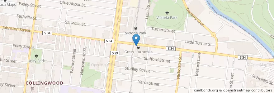 Mapa de ubicacion de Bodriggy Brewing Company en Australien, Victoria, City Of Yarra.