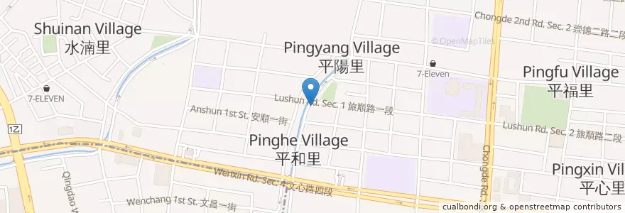 Mapa de ubicacion de 客家美食 en 臺灣, 臺中市, 北屯區.