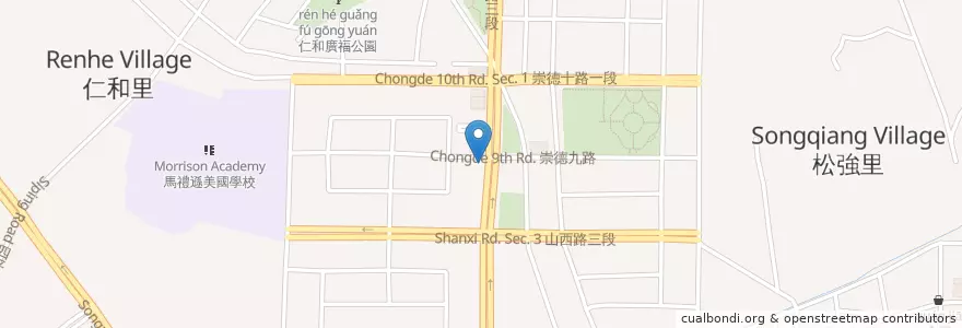 Mapa de ubicacion de 九號碼頭 en تایوان, تایچونگ, 北屯區.