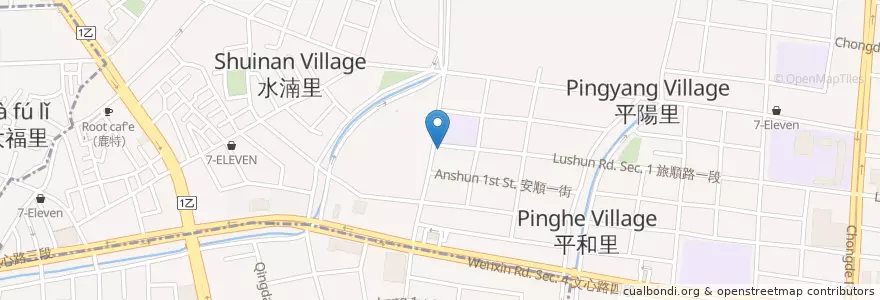 Mapa de ubicacion de 豬立業炒麵 en 台湾, 台中市, 北屯区.
