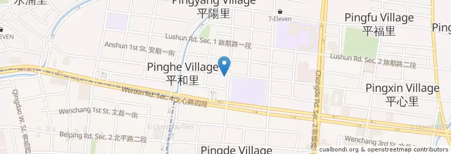 Mapa de ubicacion de 創意補習班 en 台湾, 台中市, 北屯区.