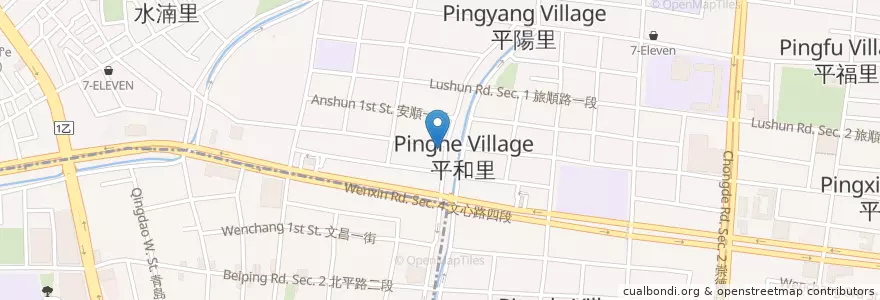 Mapa de ubicacion de 東石生鮮蚵 en تایوان, تایچونگ, 北屯區.