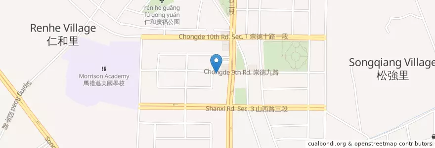 Mapa de ubicacion de 謝太燒烤 en تايوان, تاي شانغ, 北屯區.