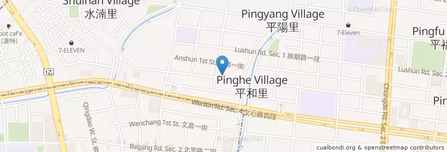 Mapa de ubicacion de 三姐鹽酥雞 en 臺灣, 臺中市, 北屯區.