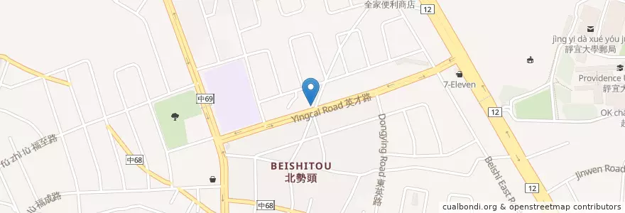 Mapa de ubicacion de 達拉麵 en Taiwan, Taichung, Shalu District.