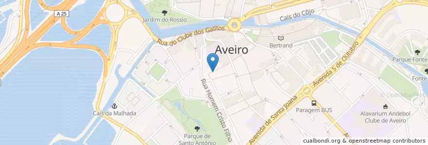 Mapa de ubicacion de O Barril en Portugal, Aveiro, Centro, Baixo Vouga, Aveiro, Glória E Vera Cruz.