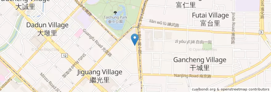Mapa de ubicacion de Nantou bus (to Sun Moon lake) en 台湾, 台中市.