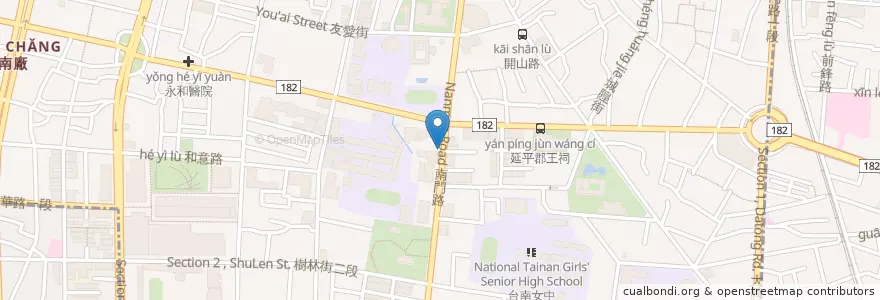 Mapa de ubicacion de Pizza Takeaway en 臺灣, 臺南市, 中西區.
