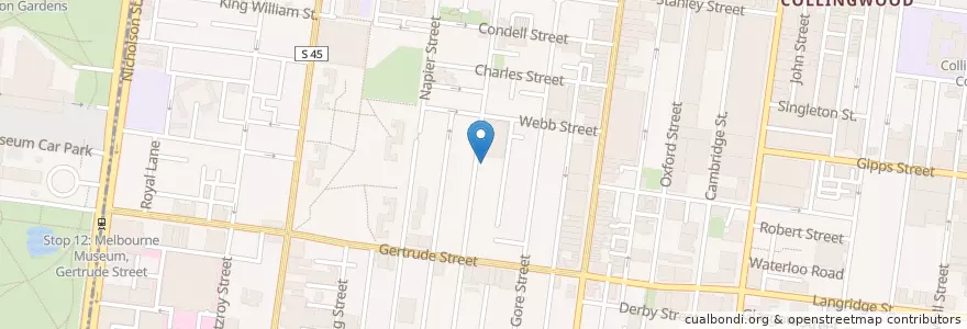 Mapa de ubicacion de East West Child Care Association Inc en Australie, Victoria, City Of Yarra.