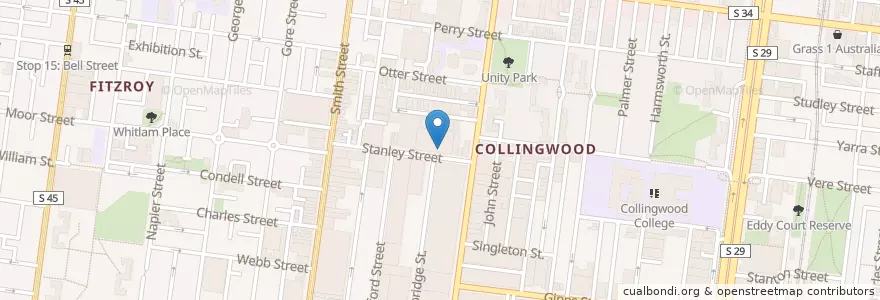 Mapa de ubicacion de Stanley St Dentist en Australië, Victoria, City Of Yarra.
