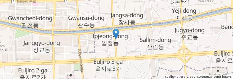 Mapa de ubicacion de 을지면옥 en Республика Корея, Сеул, 을지로동.